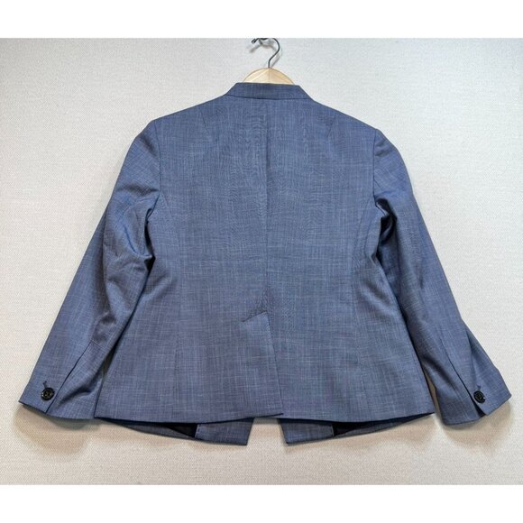 Banana Republic Inverted Collar Blazer Jacket Womens 4 Petite Blue One Button - Picture 11 of 13